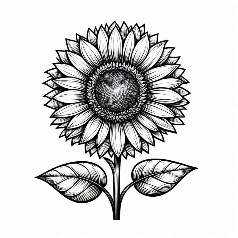 Desenho de Girassol Desenho Colorir Imprimir 45