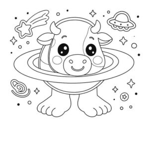 Desenho de La Vaca Saturno Saturnita Desenho Colorir Imprimir 03