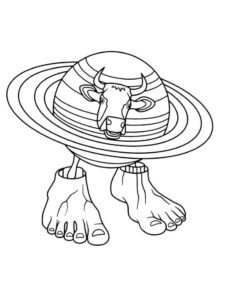 Desenho de La Vaca Saturno Saturnita Desenho Colorir Imprimir 04