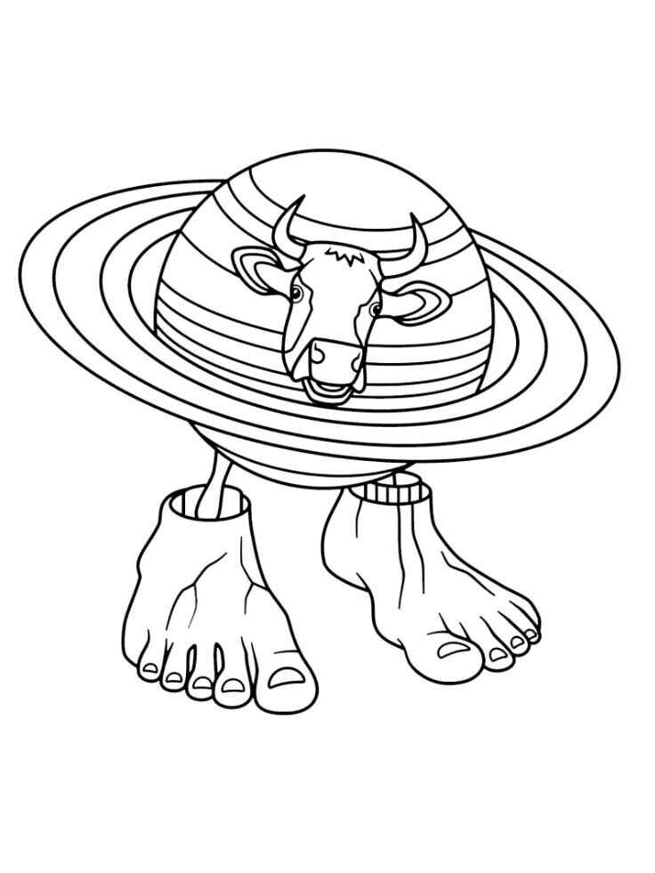Desenho de La Vaca Saturno Saturnita Desenho Colorir Imprimir 04