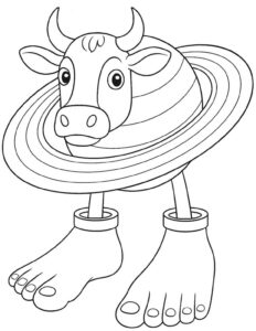 Desenho de La Vaca Saturno Saturnita Desenho Colorir Imprimir 05