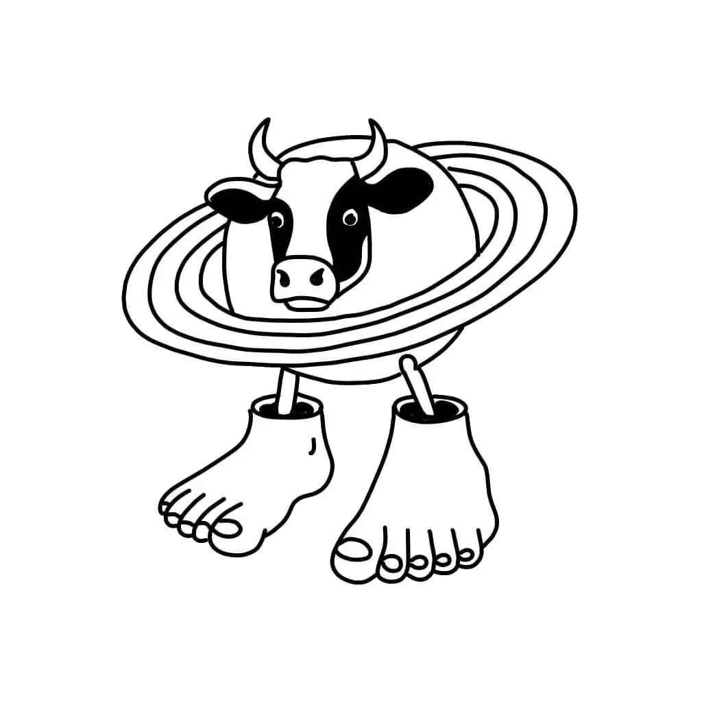 Desenho de La Vaca Saturno Saturnita Desenho Colorir Imprimir 06