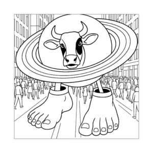 Desenho de La Vaca Saturno Saturnita Desenho Colorir Imprimir 07