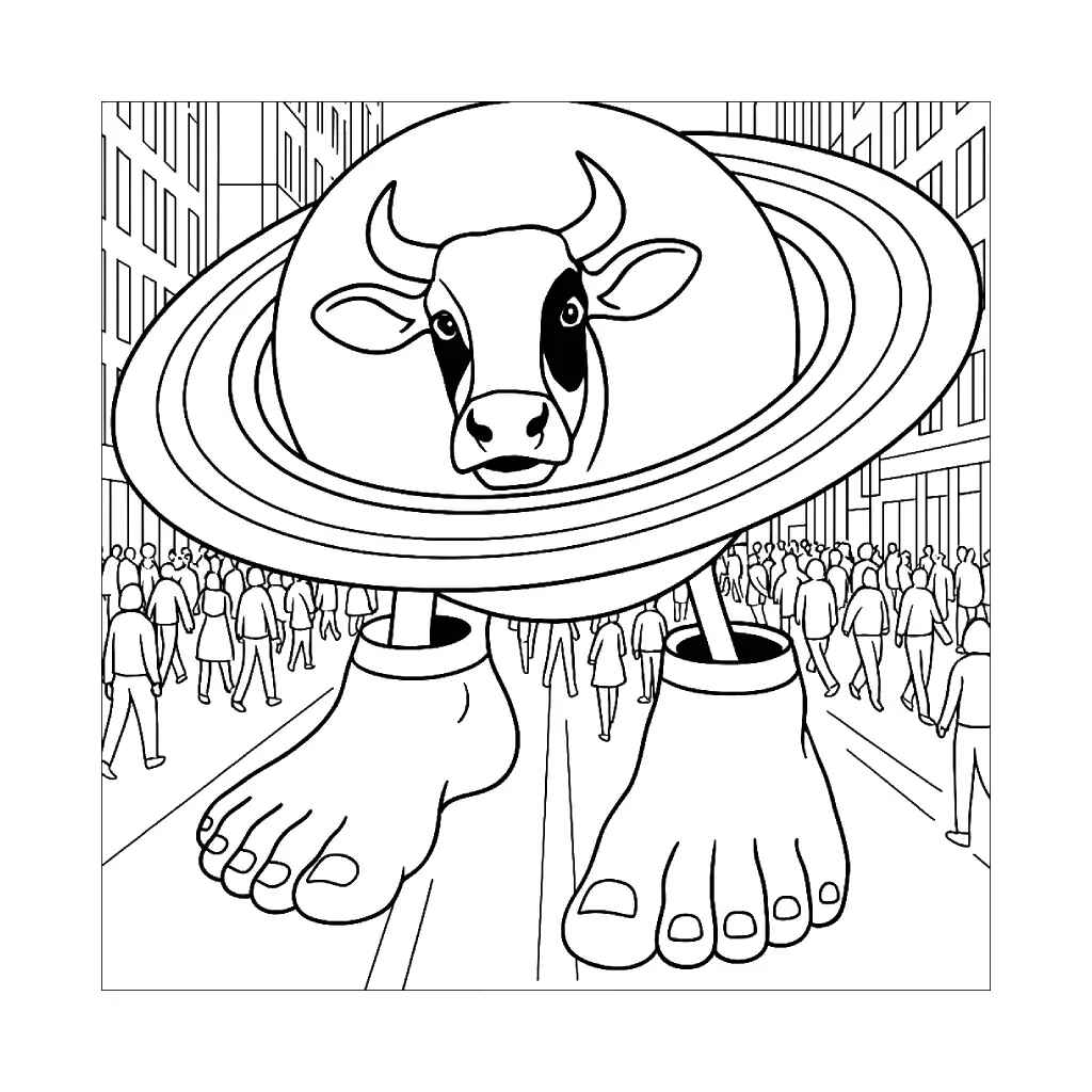 Desenho de La Vaca Saturno Saturnita Desenho Colorir Imprimir 07