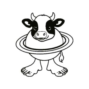 Desenho de La Vaca Saturno Saturnita Desenho Colorir Imprimir 08
