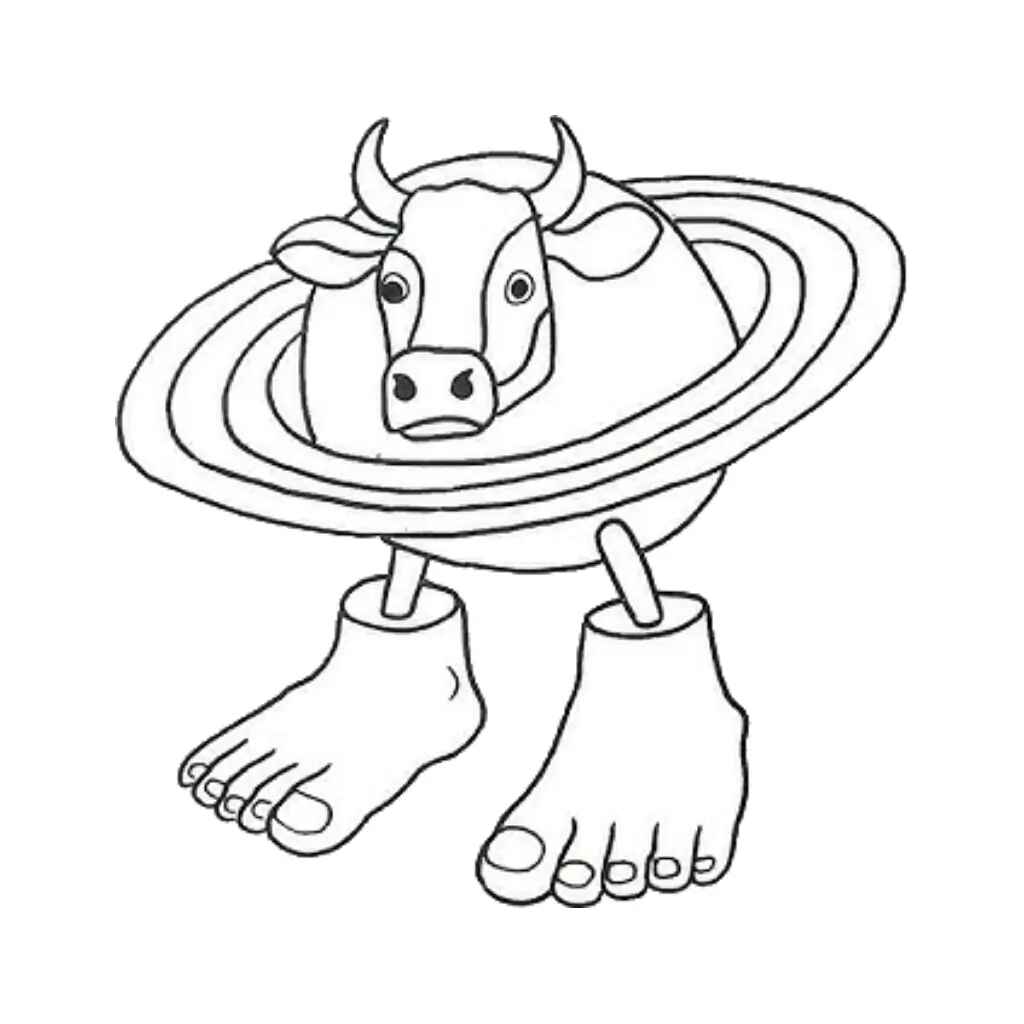 Desenho de La Vaca Saturno Saturnita Desenho Colorir Imprimir 11