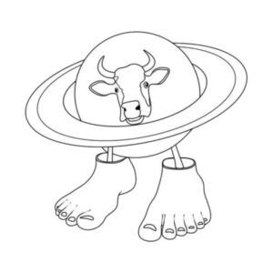 Desenho de La Vaca Saturno Saturnita Desenho Colorir Imprimir 12