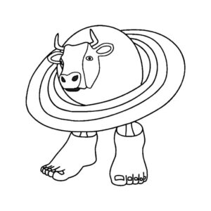 Desenho de La Vaca Saturno Saturnita Desenho Colorir Imprimir 13