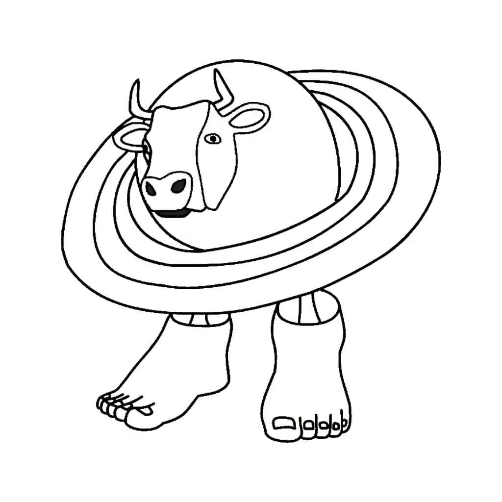 Desenho de La Vaca Saturno Saturnita Desenho Colorir Imprimir 13