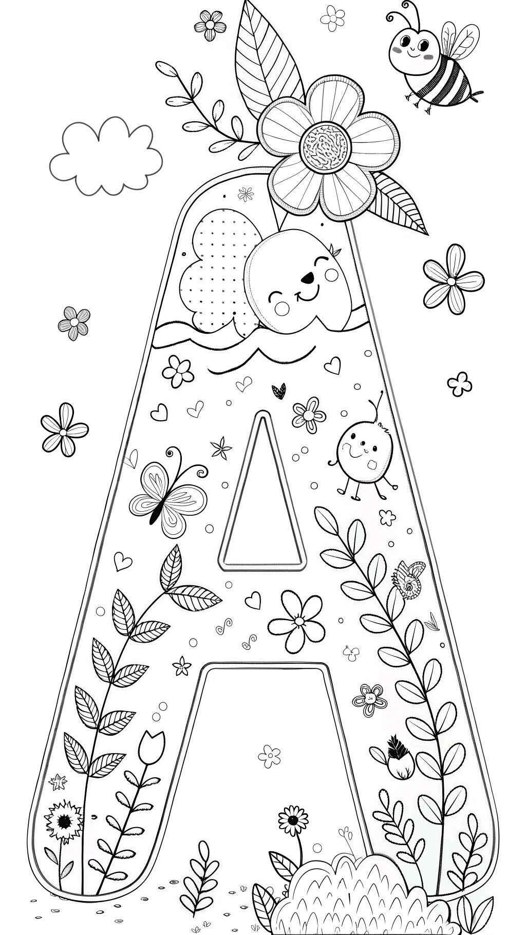 Desenho de Letra A Desenho Colorir Imprimir 10