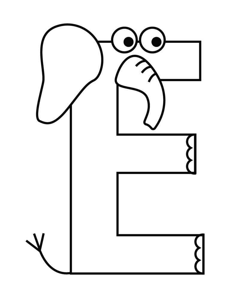 Desenho de Letra E Desenho Colorir Imprimir 09