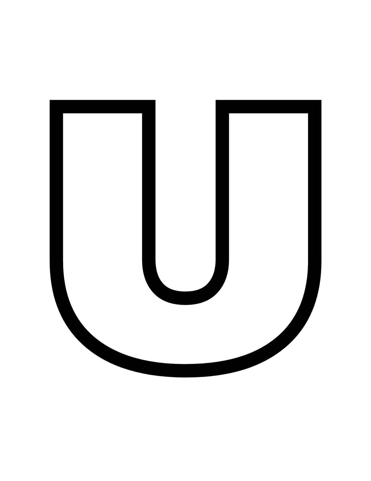 Desenho de Letra U Desenho Colorir Imprimir 01