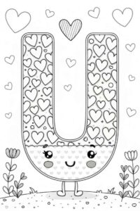 Desenho de Letra U Desenho Colorir Imprimir 02