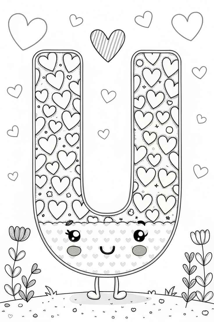 Desenho de Letra U Desenho Colorir Imprimir 02