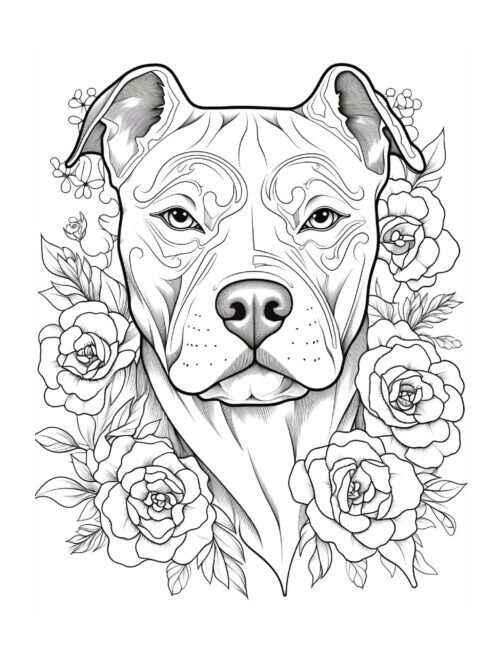 Desenho de Pitbull Desenho Colorir Imprimir 03