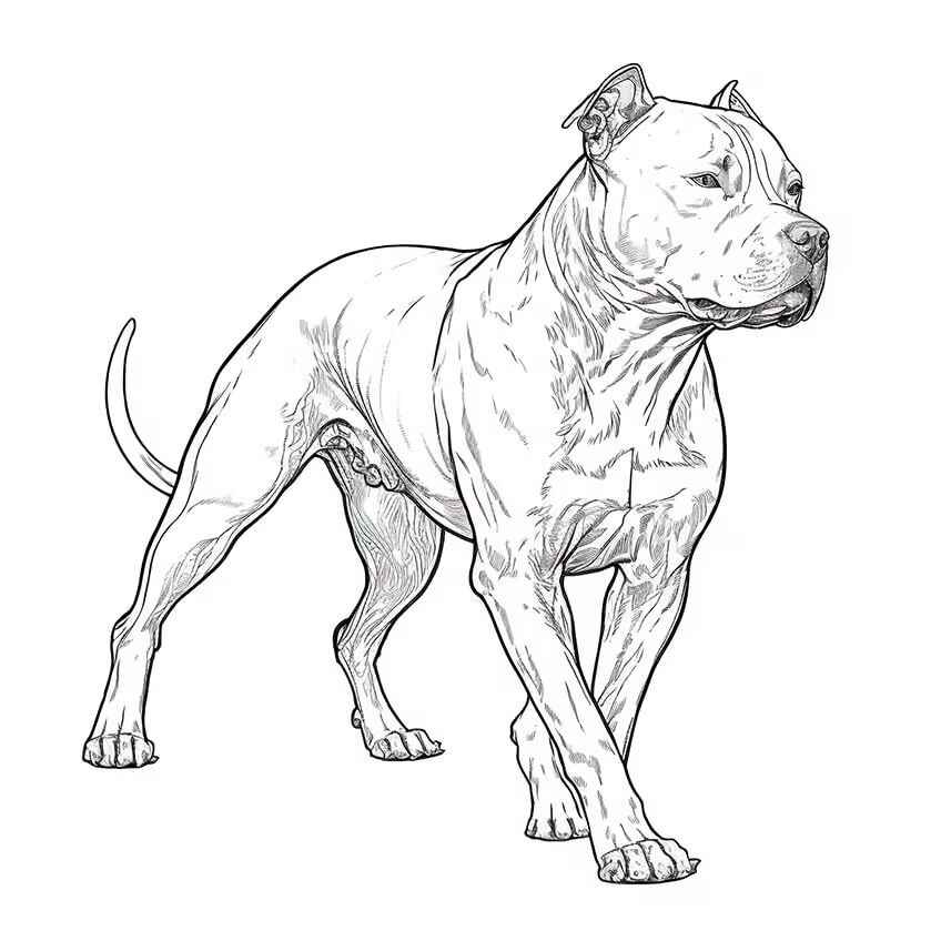 Desenho de Pitbull Desenho Colorir Imprimir 04