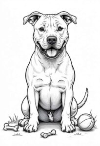 Desenho de Pitbull Desenho Colorir Imprimir 09