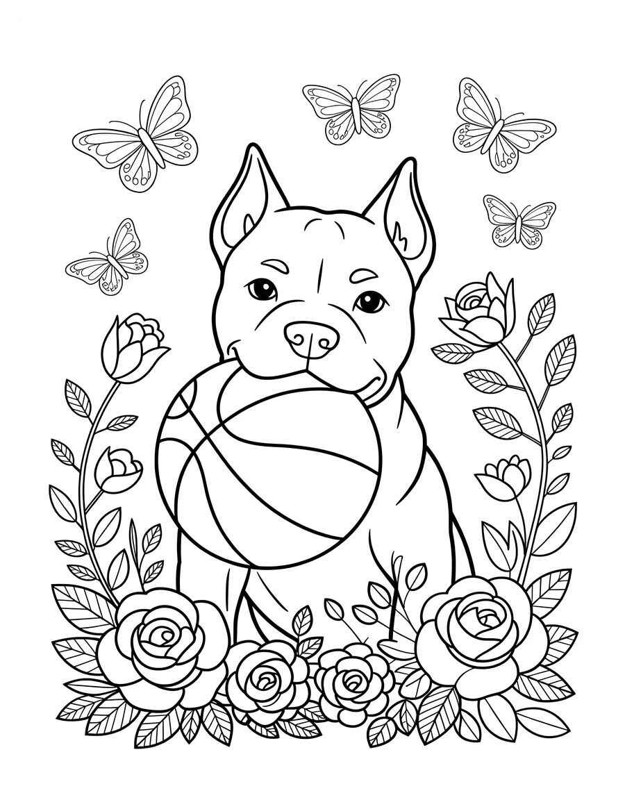 Desenho de Pitbull Desenho Colorir Imprimir 10