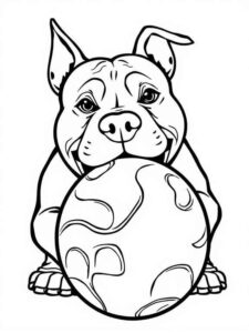 Desenho de Pitbull Desenho Colorir Imprimir 19