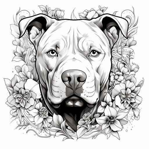 Desenho de Pitbull Desenho Colorir Imprimir 22