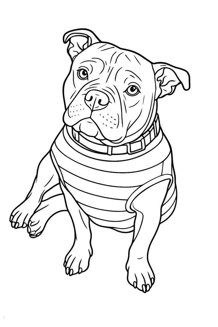 Desenho de Pitbull Desenho Colorir Imprimir 23