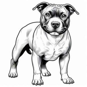 Desenho de Pitbull Desenho Colorir Imprimir 34
