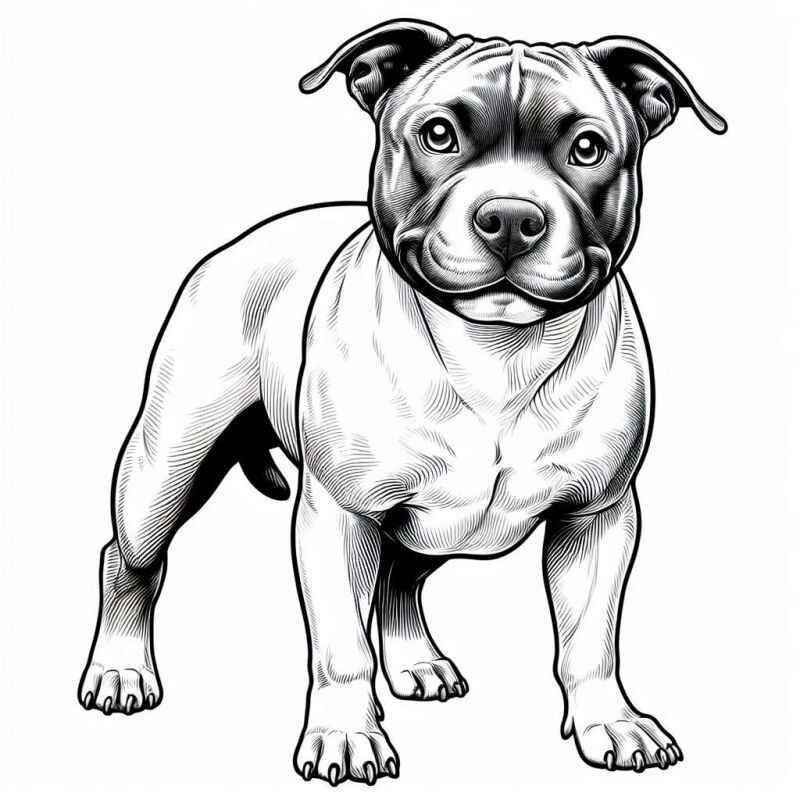 Desenho de Pitbull Desenho Colorir Imprimir 34
