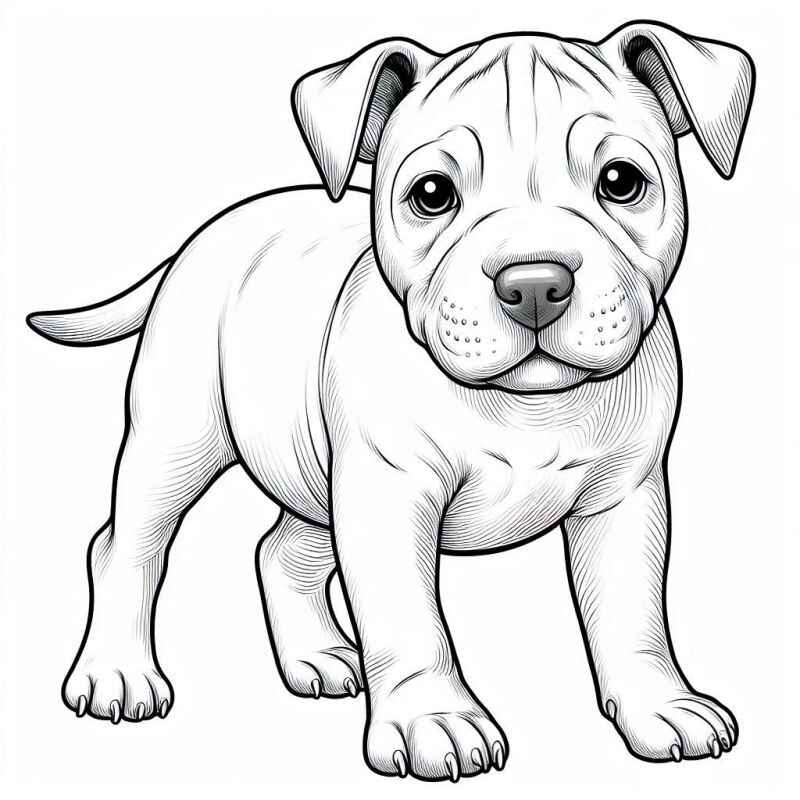 Desenho de Pitbull Desenho Colorir Imprimir 39