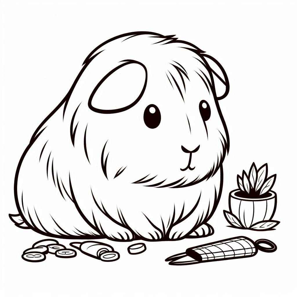 Desenho de Porquinho Da India Desenho Colorir Imprimir 04