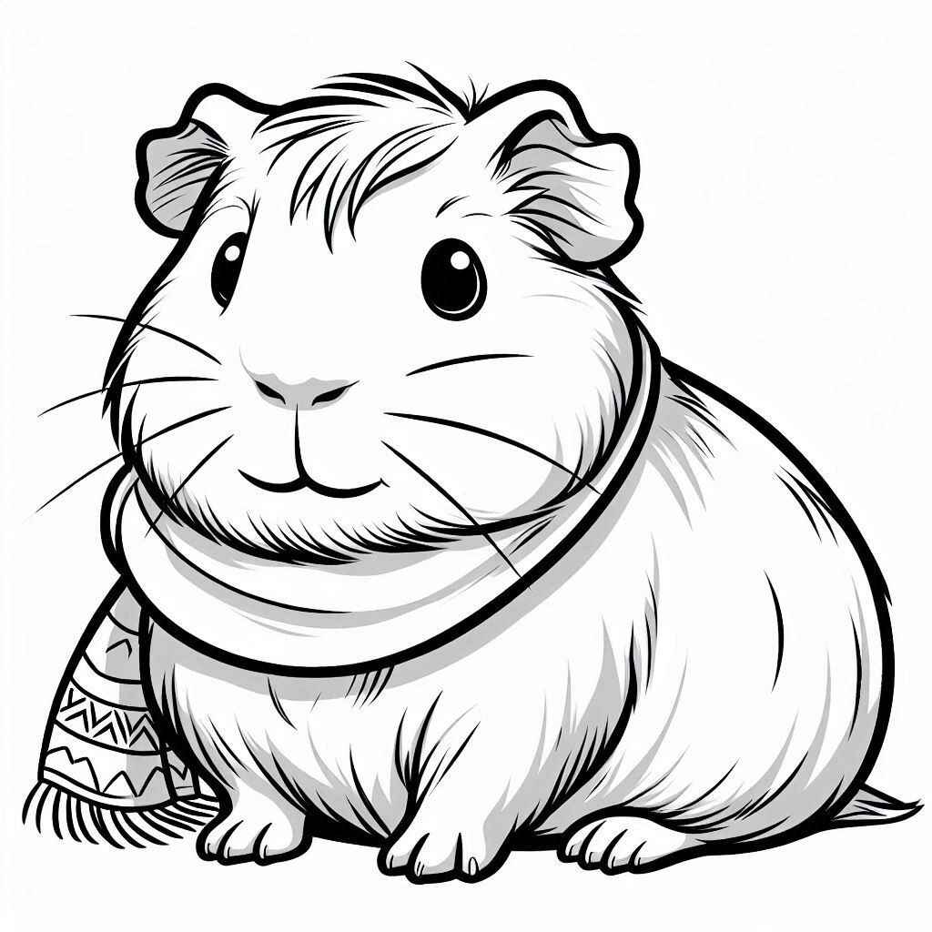 Desenho de Porquinho Da India Desenho Colorir Imprimir 05