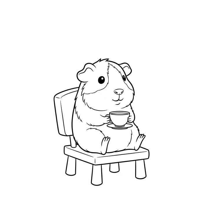 Desenho de Porquinho Da India Desenho Colorir Imprimir 18