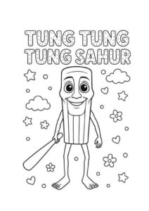 Desenho de Tung Tung Sahur Desenho Colorir Imprimir 01