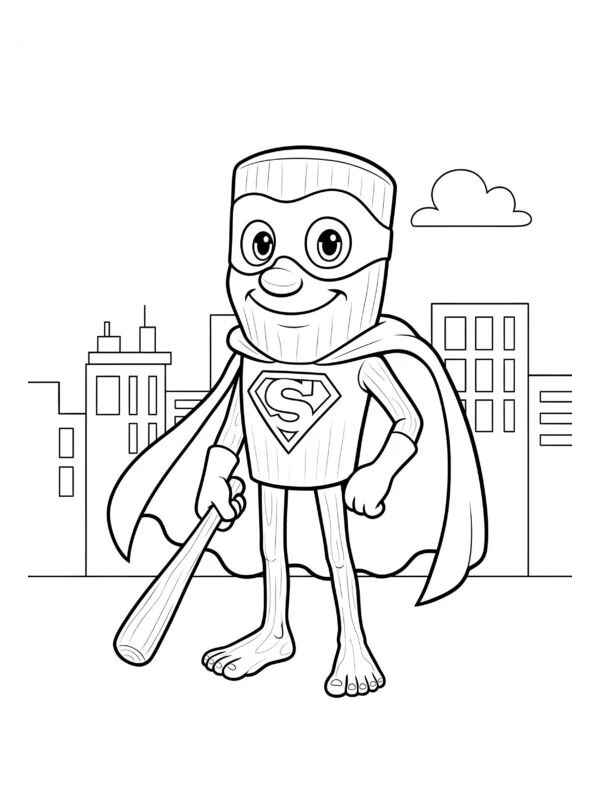 Desenho de Tung Tung Sahur Desenho Colorir Imprimir 02