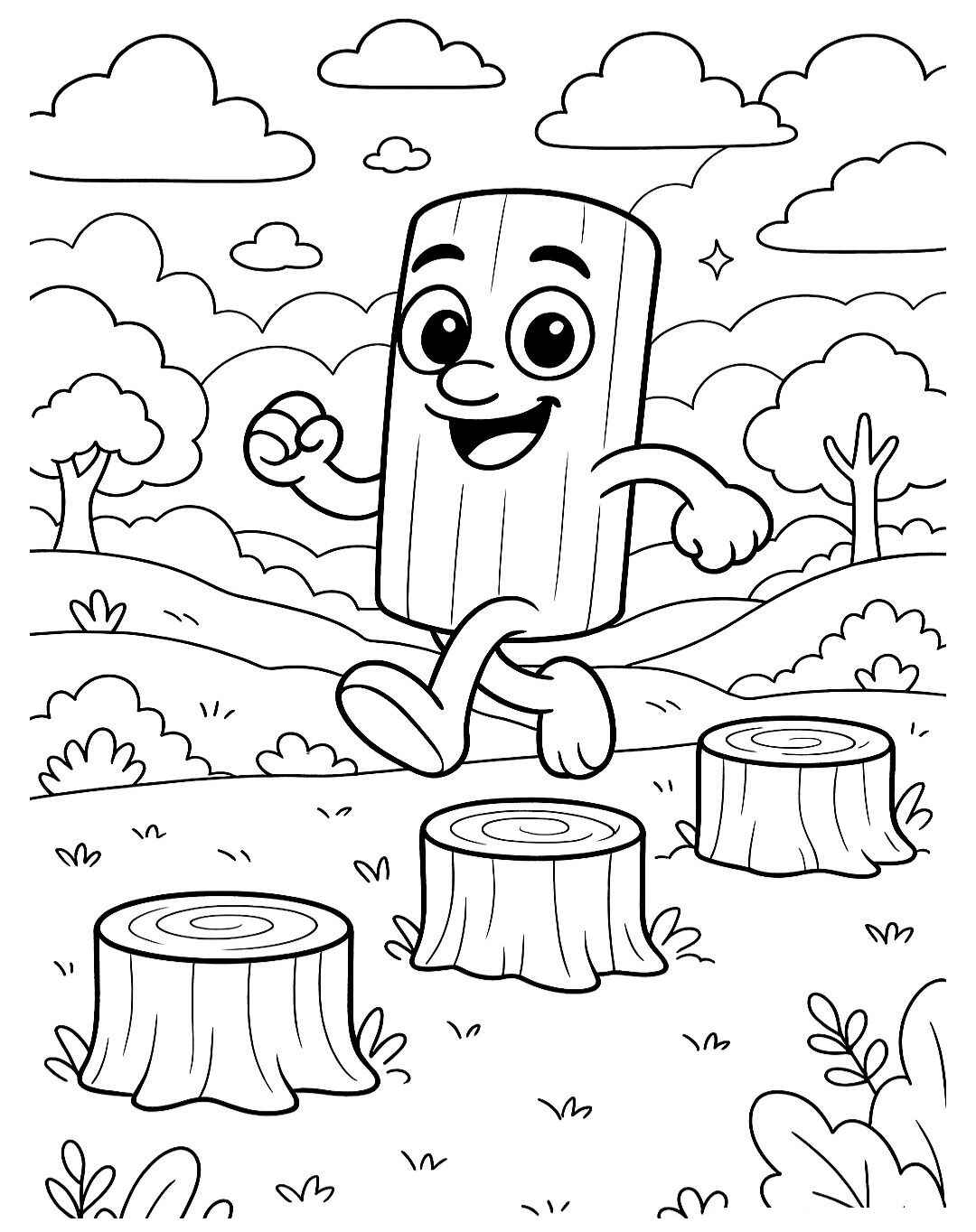 Desenho de Tung Tung Sahur Desenho Colorir Imprimir 03