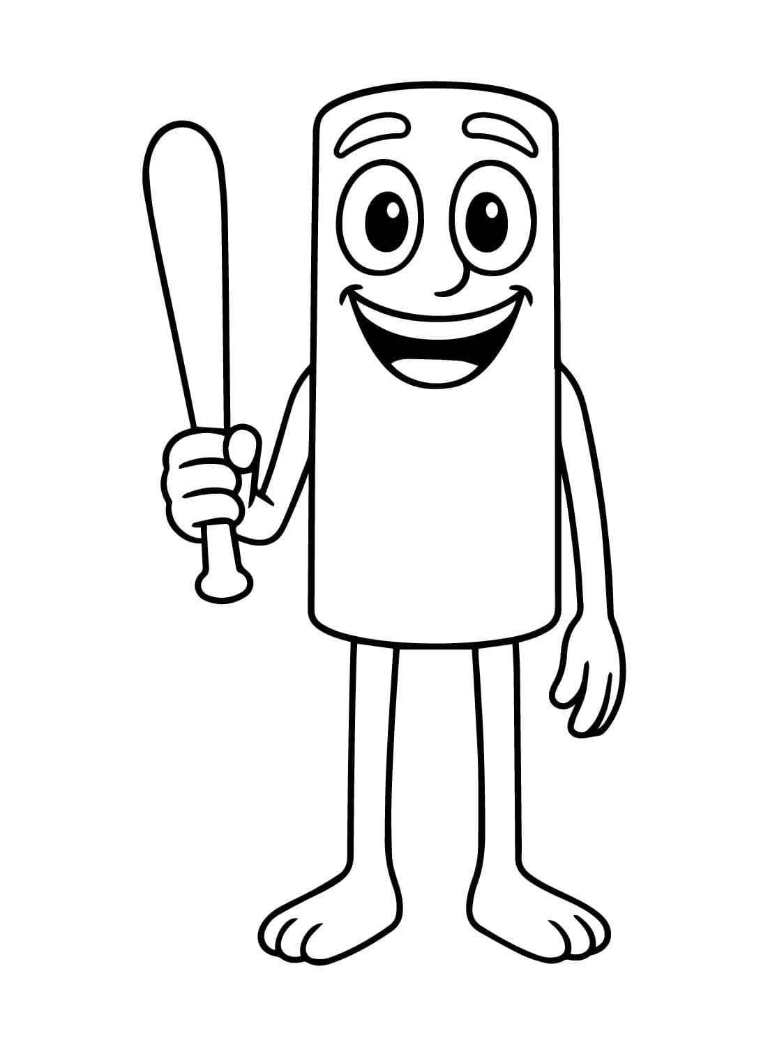 Desenho de Tung Tung Sahur Desenho Colorir Imprimir 06