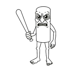 Desenho de Tung Tung Sahur Desenho Colorir Imprimir 24