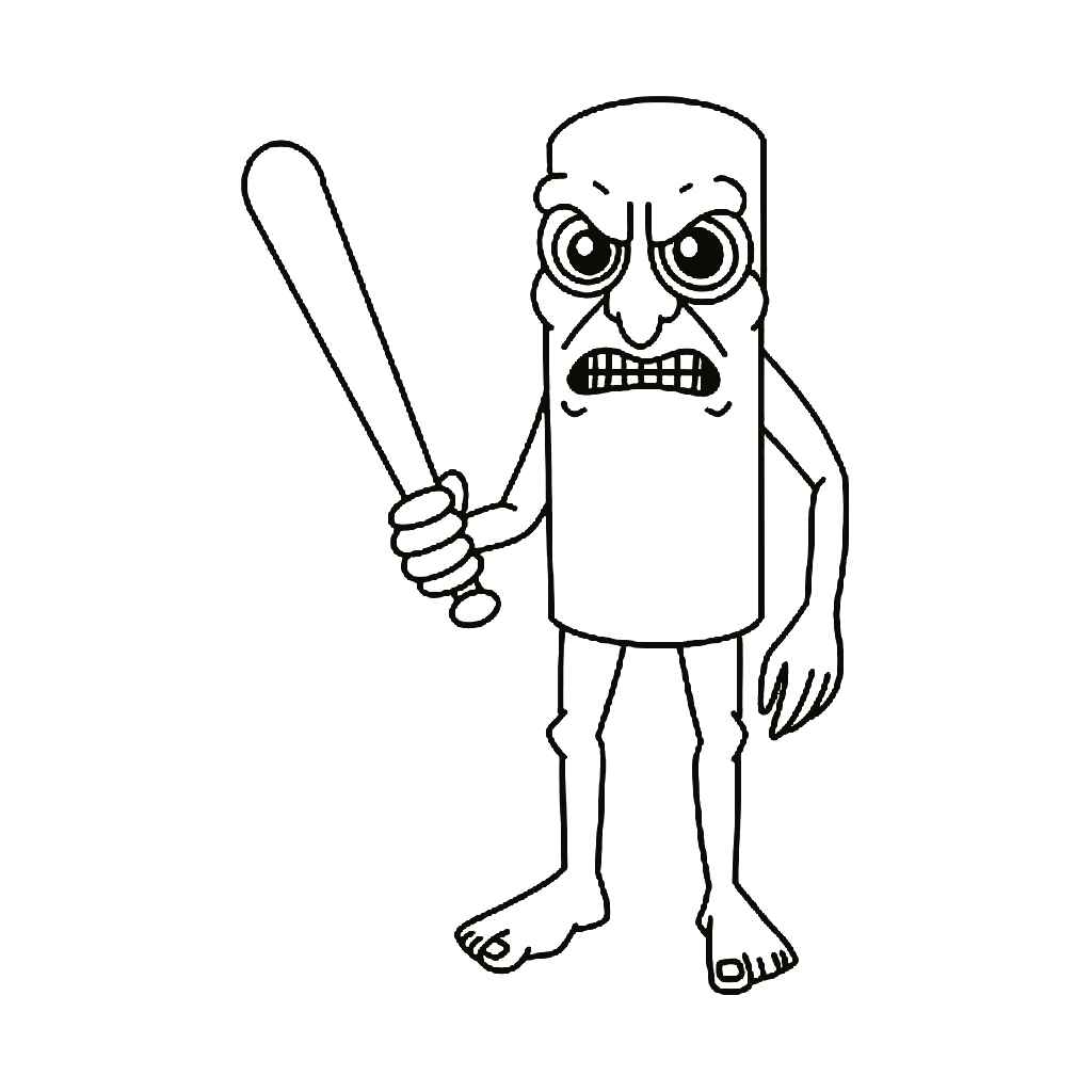 Desenho de Tung Tung Sahur Desenho Colorir Imprimir 24