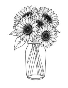 Desenho de Vaso De Flores Desenho Colorir Imprimir 02