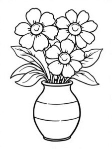 Desenho de Vaso De Flores Desenho Colorir Imprimir 05