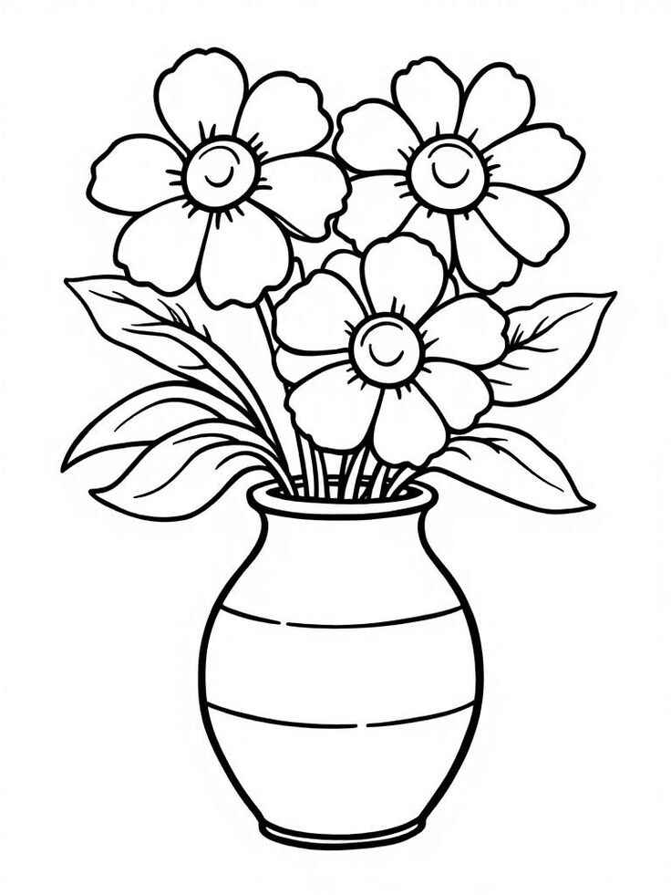 Desenho de Vaso De Flores Desenho Colorir Imprimir 05