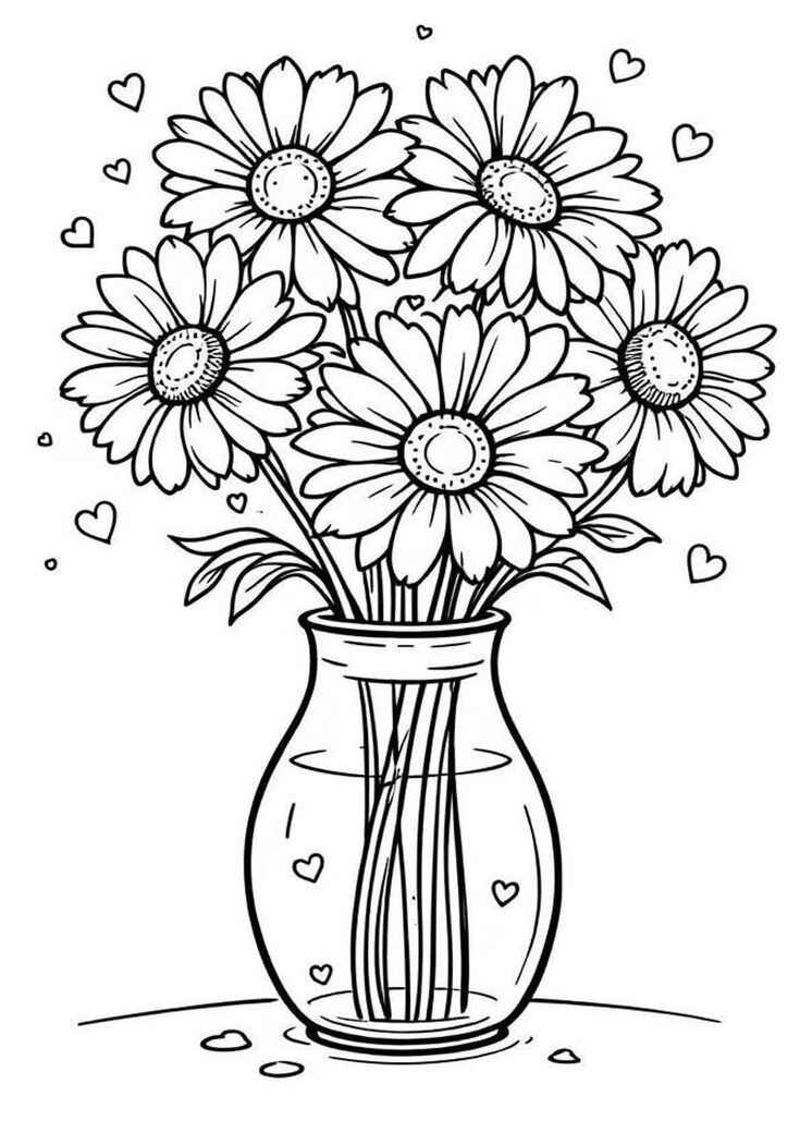 Desenho de Vaso De Flores Desenho Colorir Imprimir 06