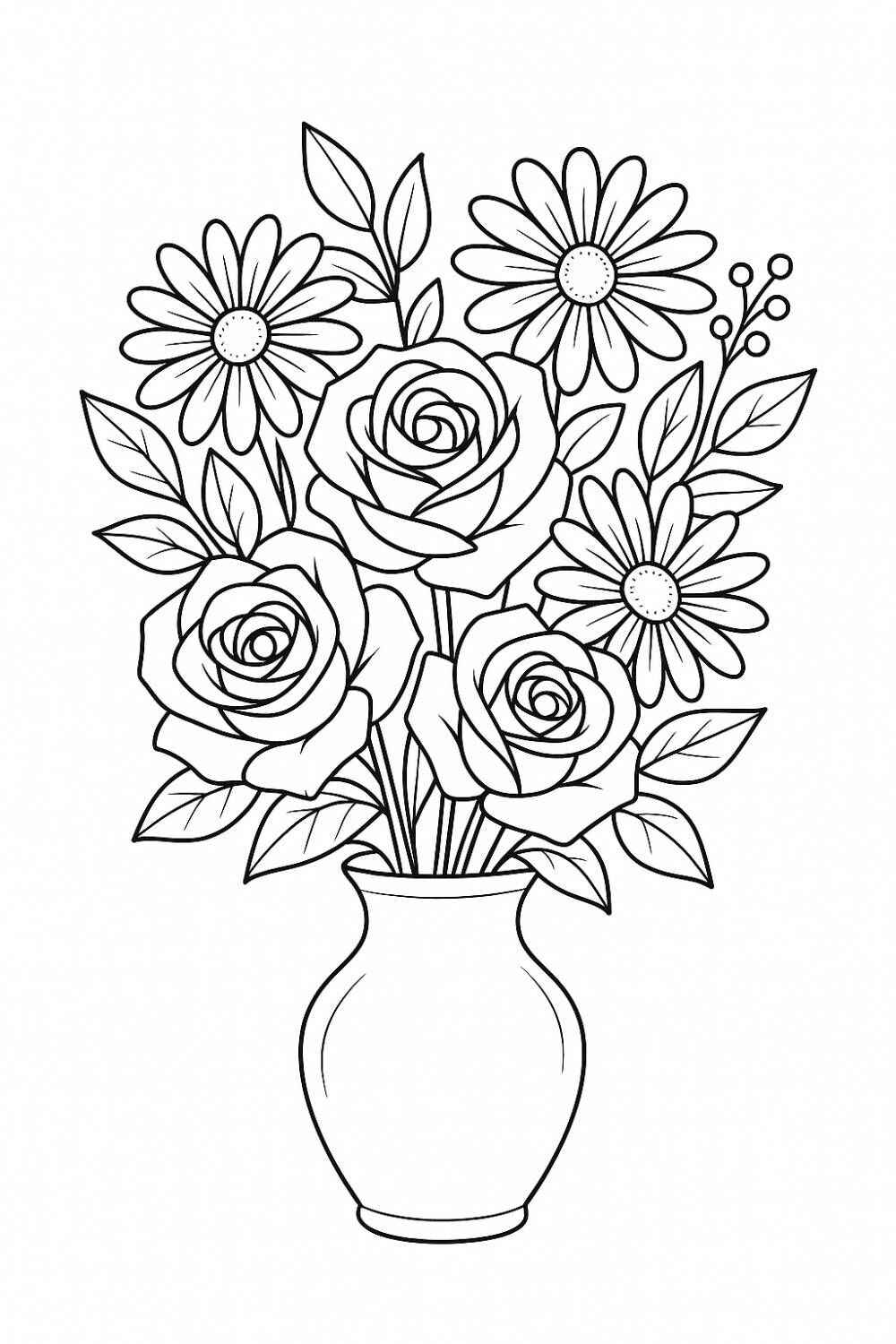 Desenho de Vaso De Flores Desenho Colorir Imprimir 07