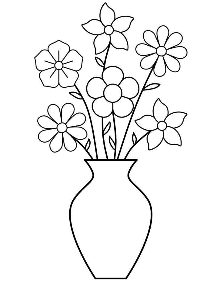 Desenho de Vaso De Flores Desenho Colorir Imprimir 08