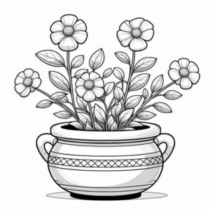 Desenho de Vaso De Flores Desenho Colorir Imprimir 09