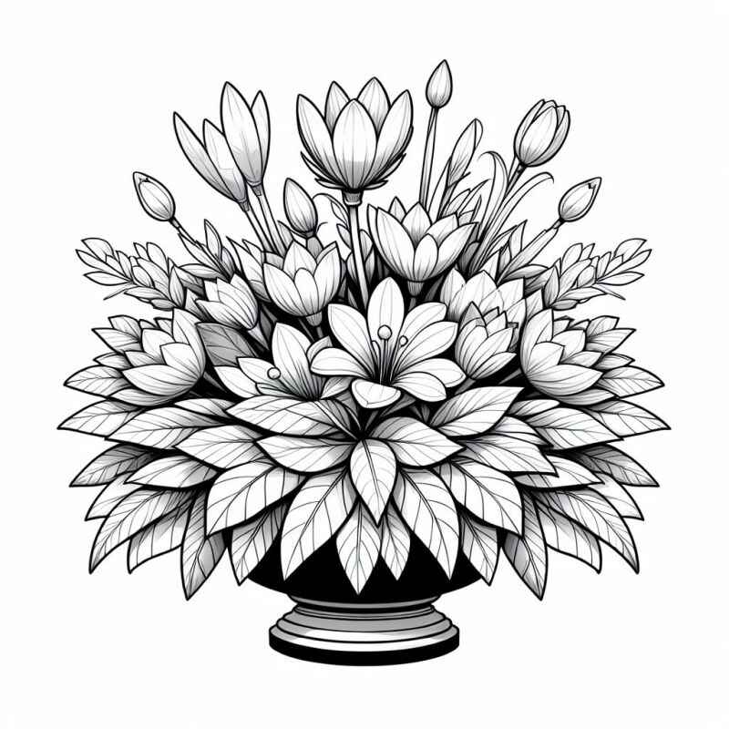 Desenho de Vaso De Flores Desenho Colorir Imprimir 10