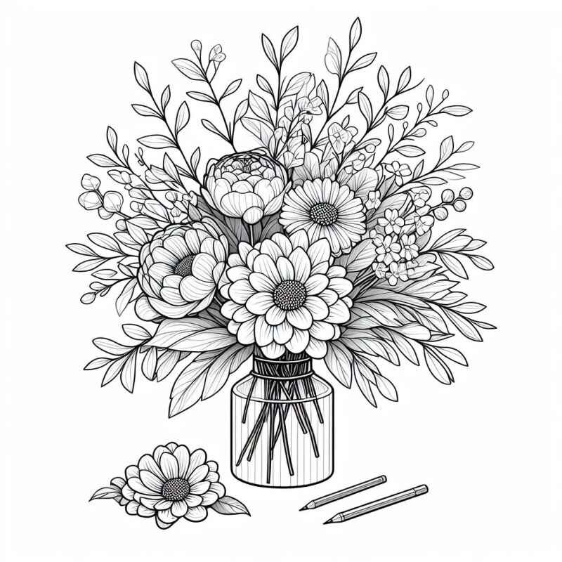 Desenho de Vaso De Flores Desenho Colorir Imprimir 11