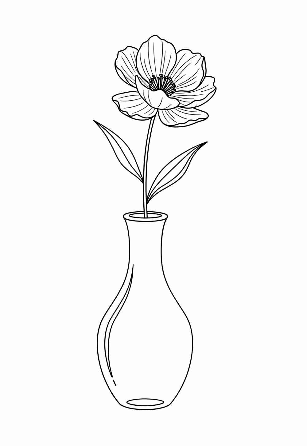Desenho de Vaso De Flores Desenho Colorir Imprimir 13