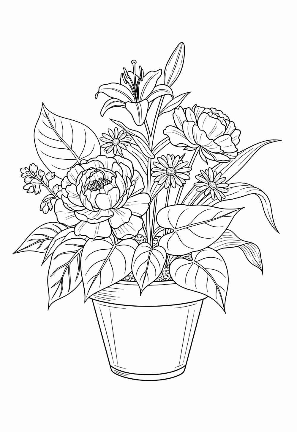 Desenho de Vaso De Flores Desenho Colorir Imprimir 14