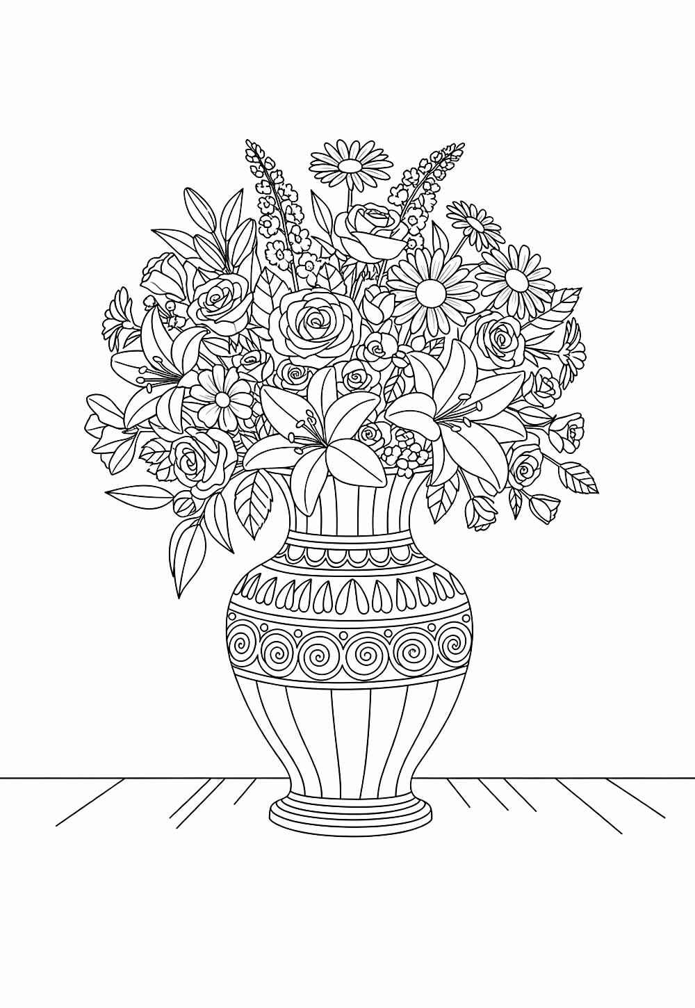 Desenho de Vaso De Flores Desenho Colorir Imprimir 20