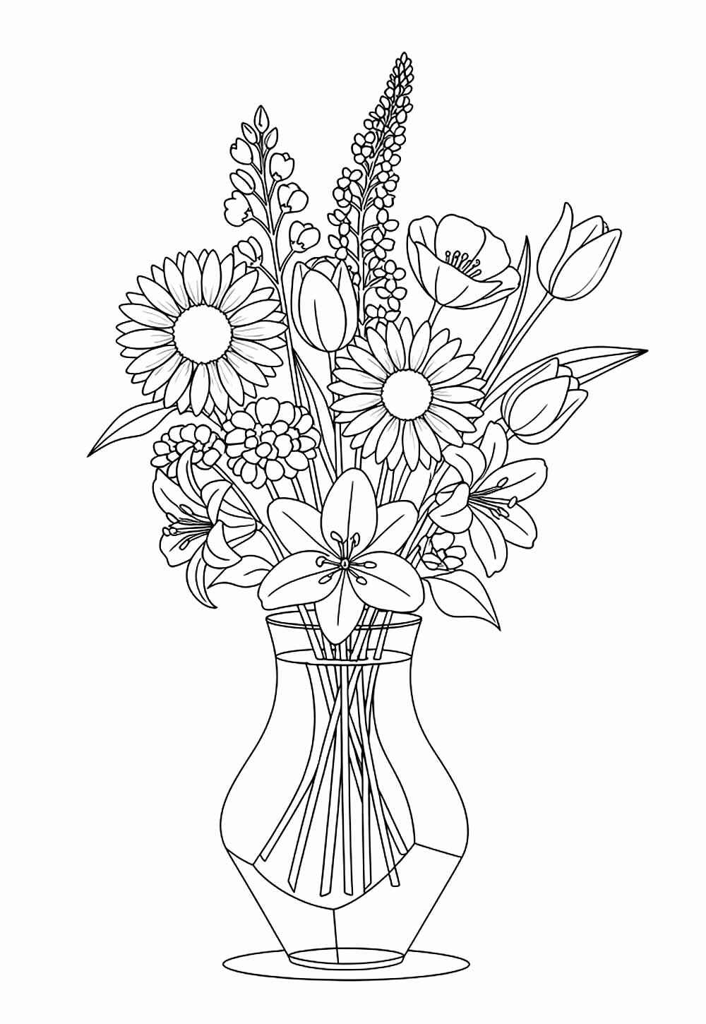 Desenho de Vaso De Flores Desenho Colorir Imprimir 22